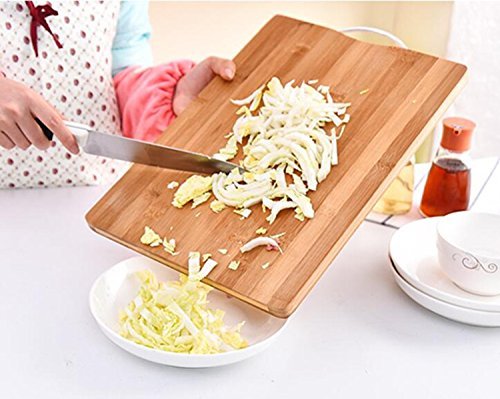 Houme Thick Wooden Bamboo Chopping Cutting Board with Handle | Medium: 32x22x1.8cm