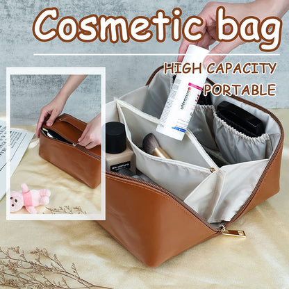 Women's Makeup/Cosmetic Travel Bag with Handle & Divider