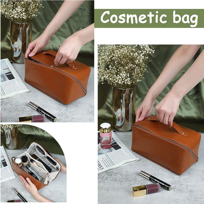 Women's Makeup/Cosmetic Travel Bag with Handle & Divider